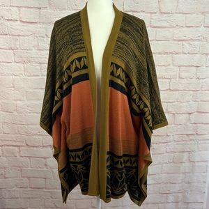 Gentle fawn womens top sweater poncho open cardigan multicolor size M/L
